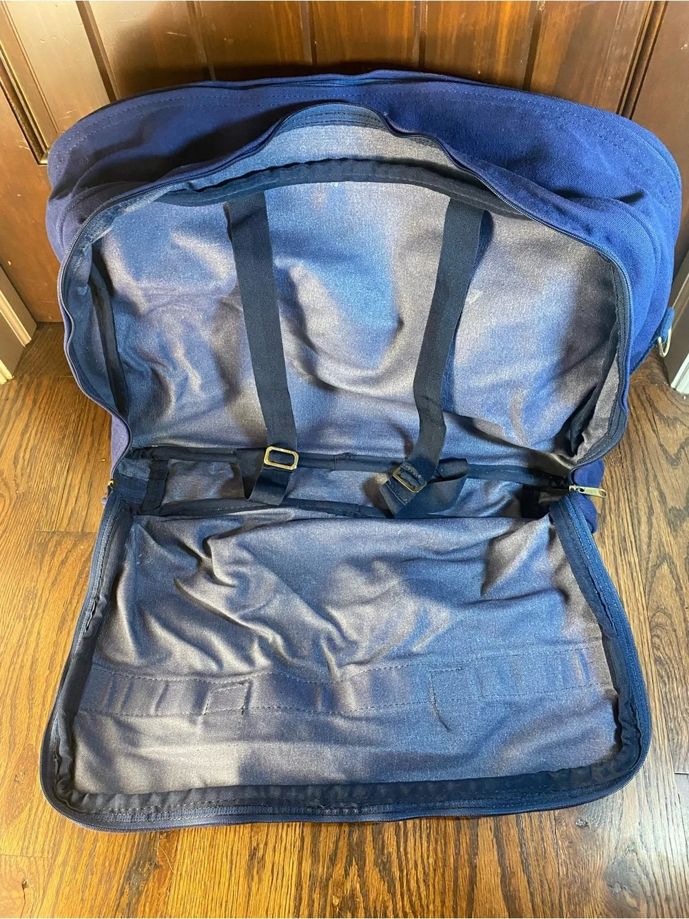 John Austin Navy Blue Duffel Travel Bag Large - 20”L X 14”H X 10”